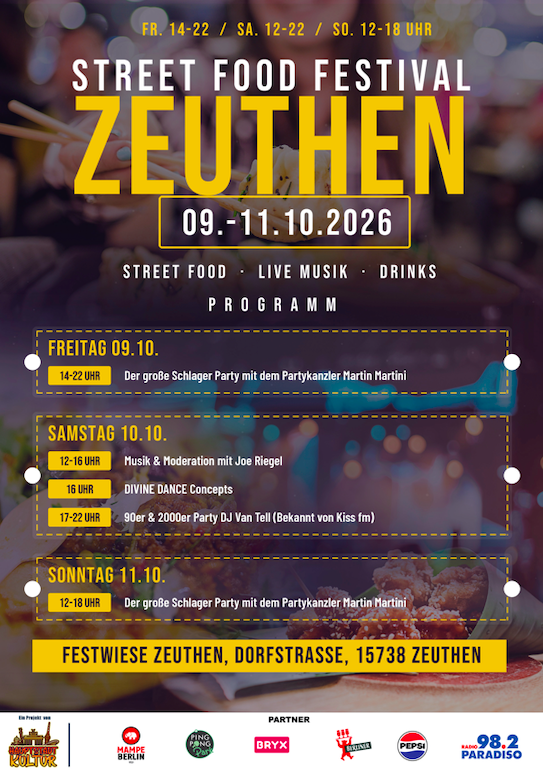 Street Food Festival Zeuthen: Genuss, Musik und gute Stimmung, Wildau Street Food Festival Zeuthen: Genuss, Musik und gute Stimmung, Wildau