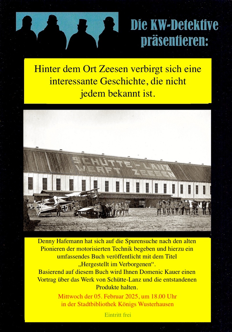 Vortrag: Schütte-Lanz-Werk in Zeesen, Wildau Vortrag: Schütte-Lanz-Werk in Zeesen, Wildau